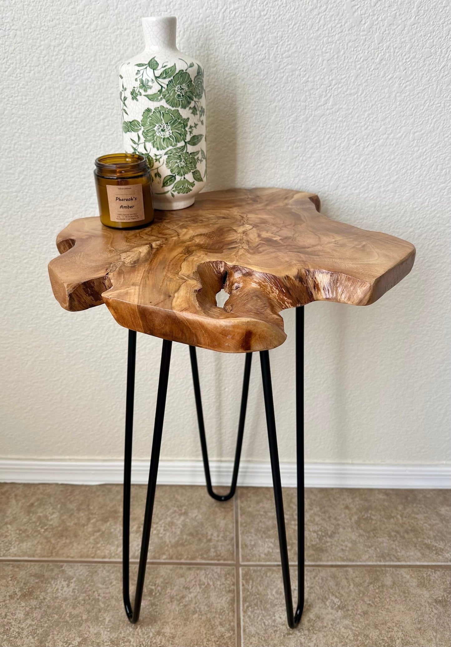 Live Edge Teak Root Wood Slab Table | End Table | Coffee Table