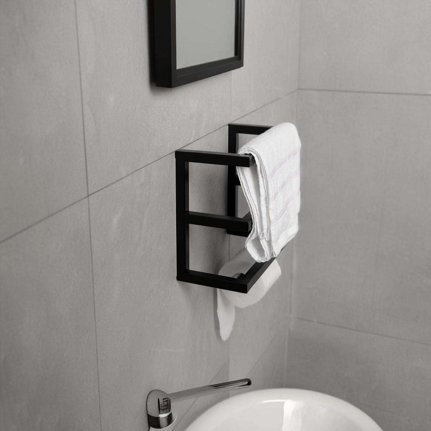 Metal Bathroom Shelf, Toilet Paper Holder Wall Mount