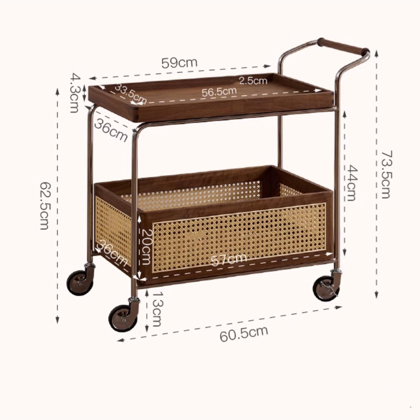 2 Tier Trolley Organizer Storage
