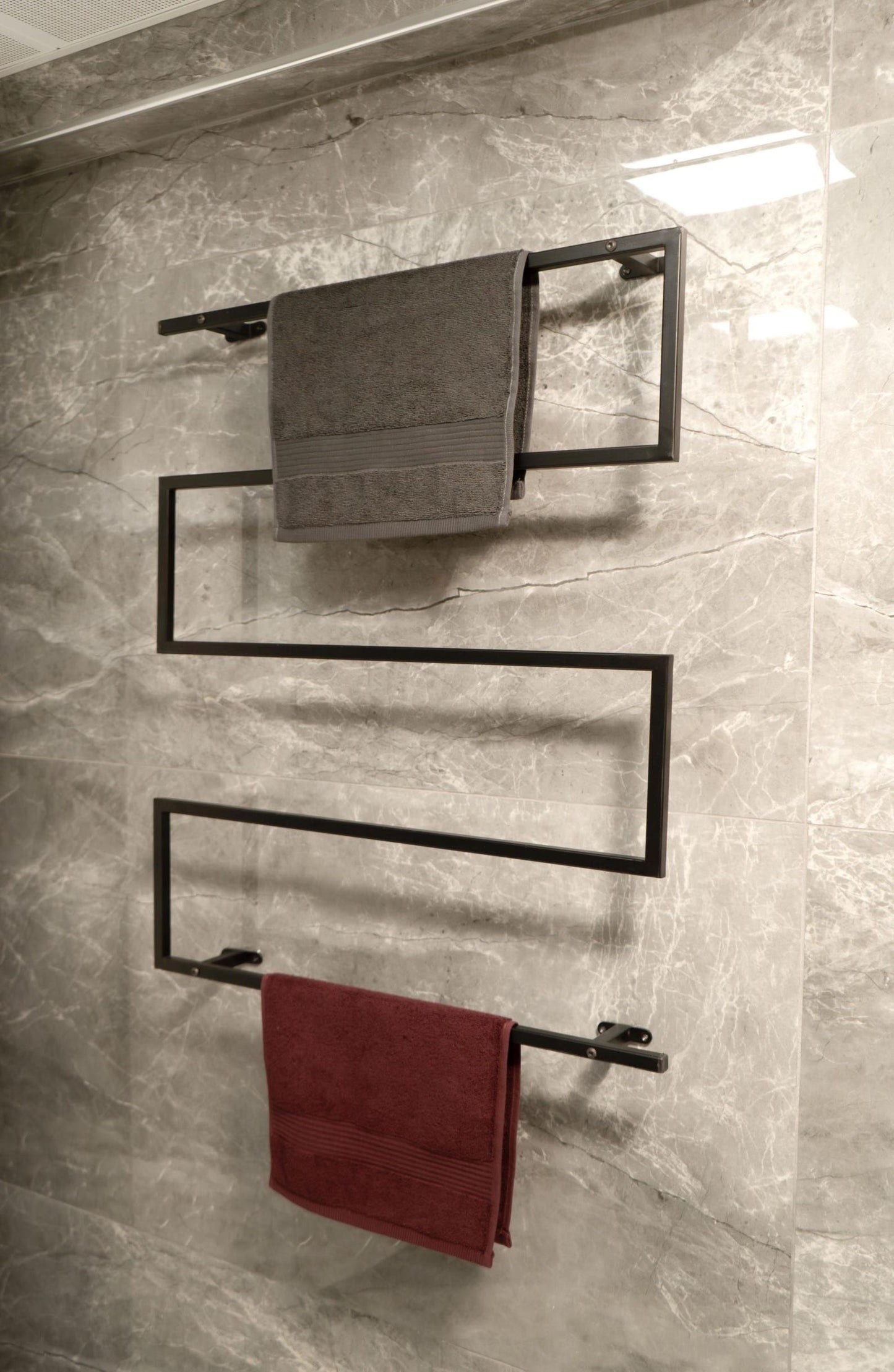 Wall Mounted Towel Rack, Industrial Bathroom Organizer