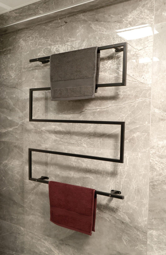 Wall Mounted Towel Rack, Industrial Bathroom Organizer