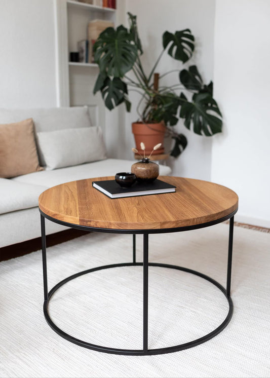 Round Coffee Table Made from Natural Wood