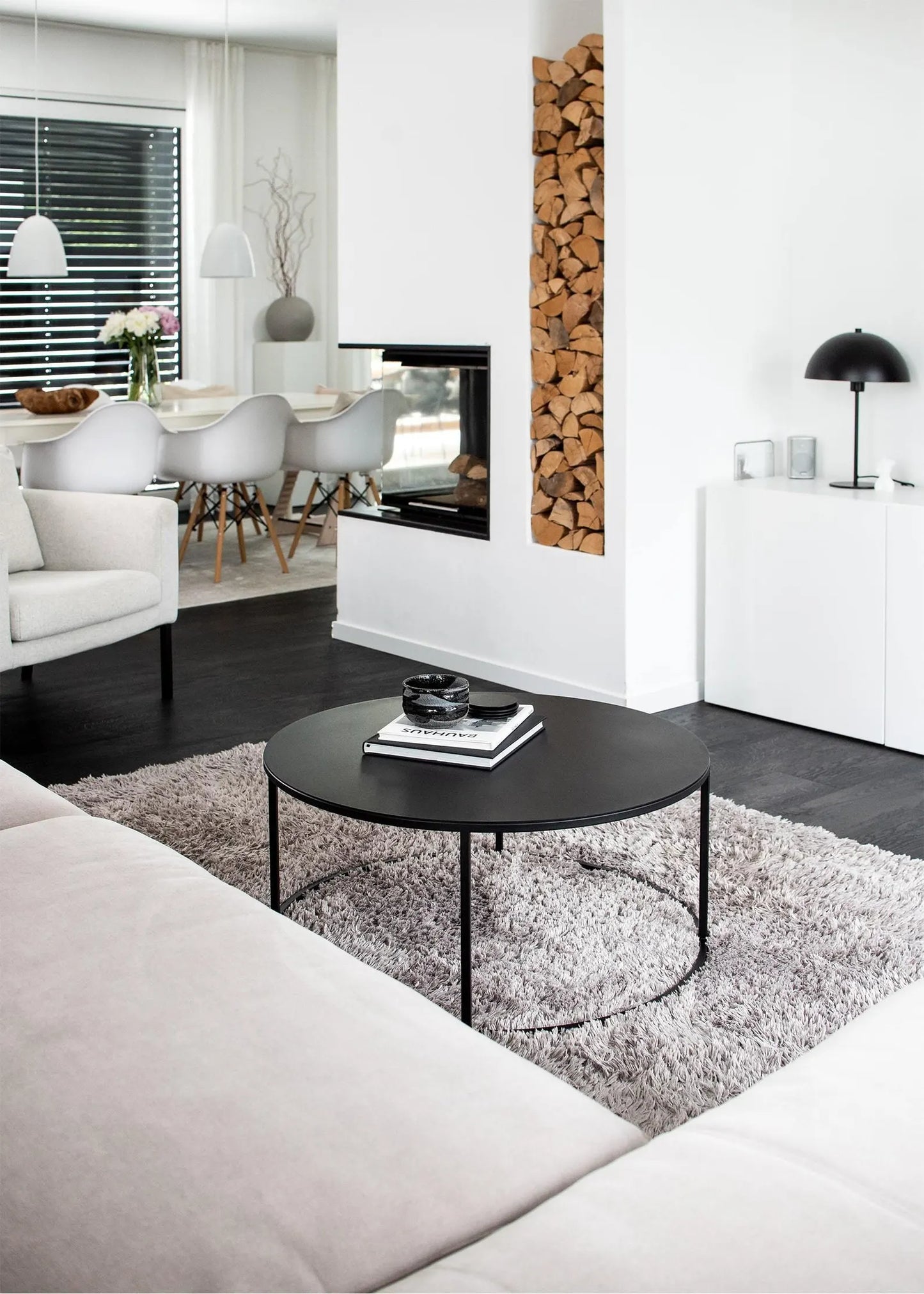 Round Coffee Table Made from Natural Wood