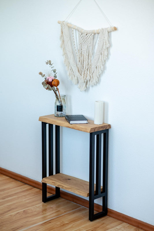 Live Edge Console Table with Shelf