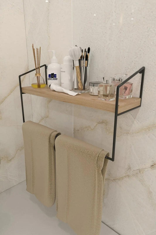 Bathroom Kitchen Towel Holder ,Towel Rack with Shelf
