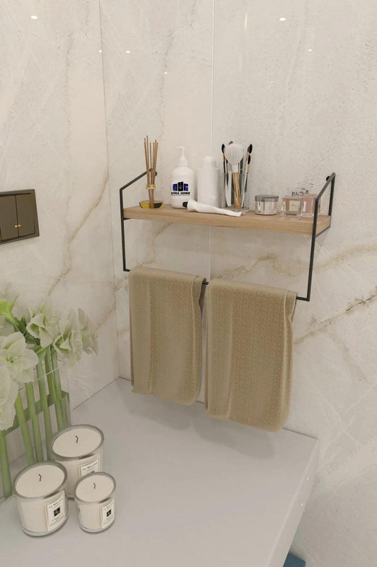 Bathroom Kitchen Towel Holder ,Towel Rack with Shelf