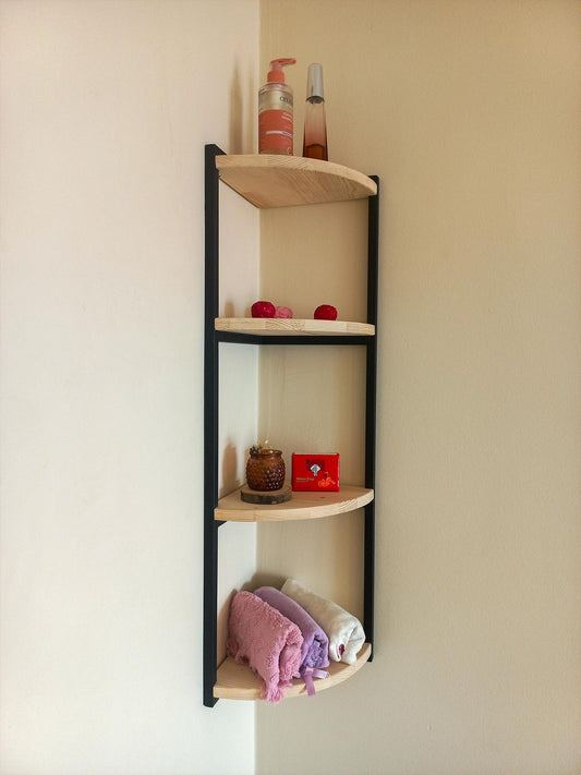 Corner Shelves for Wall, Metal Wood Shelf, Bookshelf