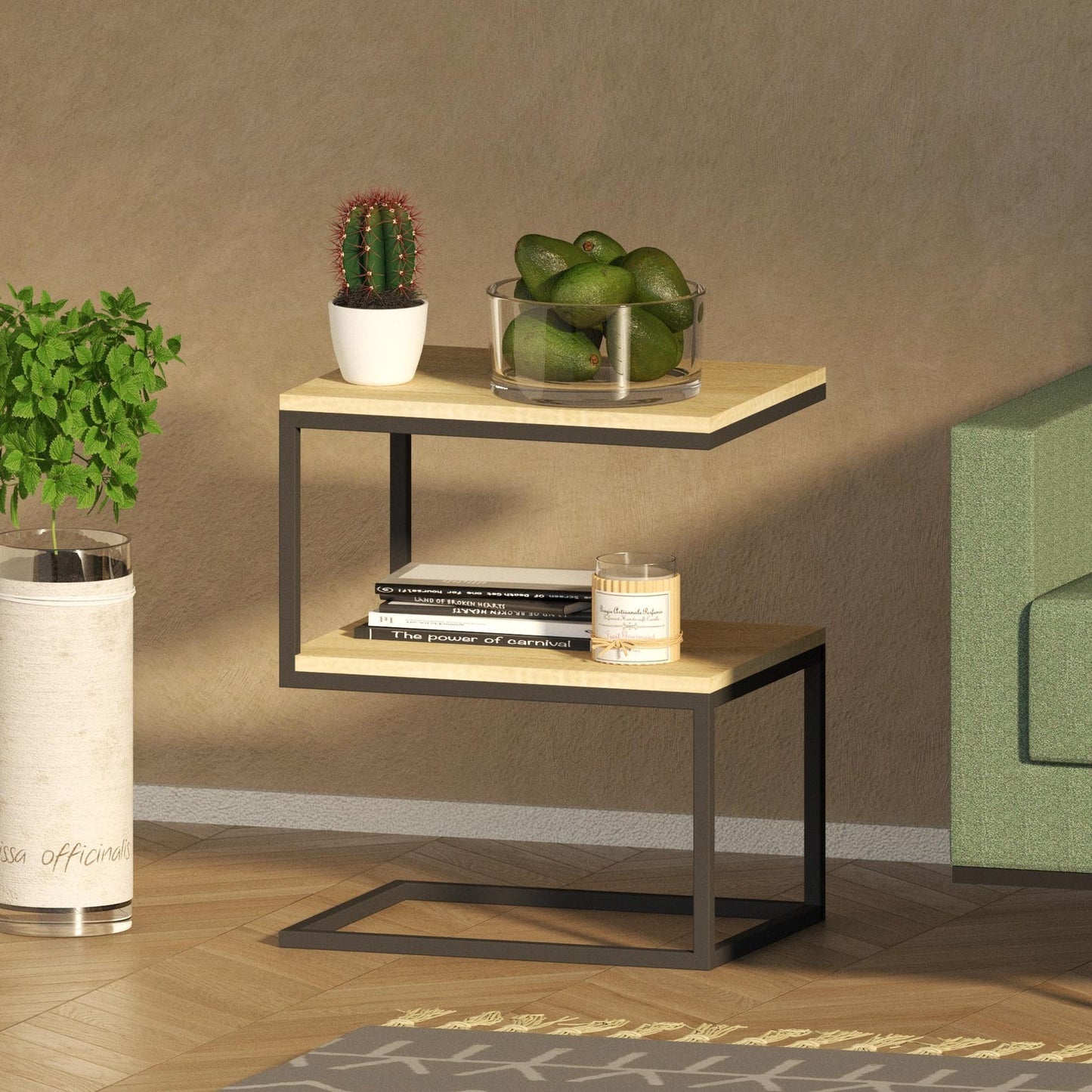 Side Table, Stylish C Shaped Small Table