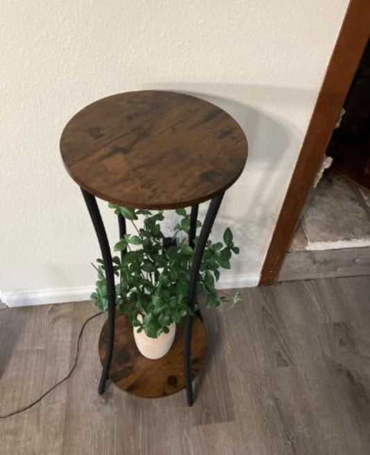 2 Tier Metal Wood Plant Stand, Indoor Plant Stand