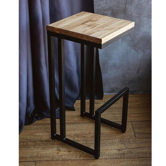Loft Bar Stool with Solid Wood