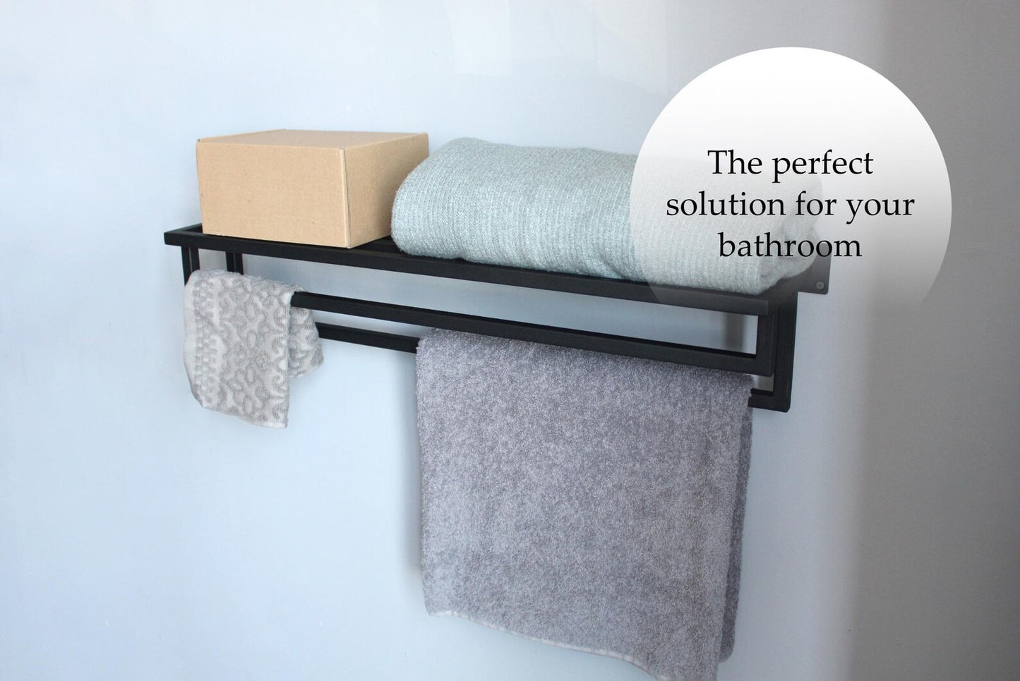 Bathroom Towel Rack, Towel Holder, Wall Mount Metal Towel Storage,