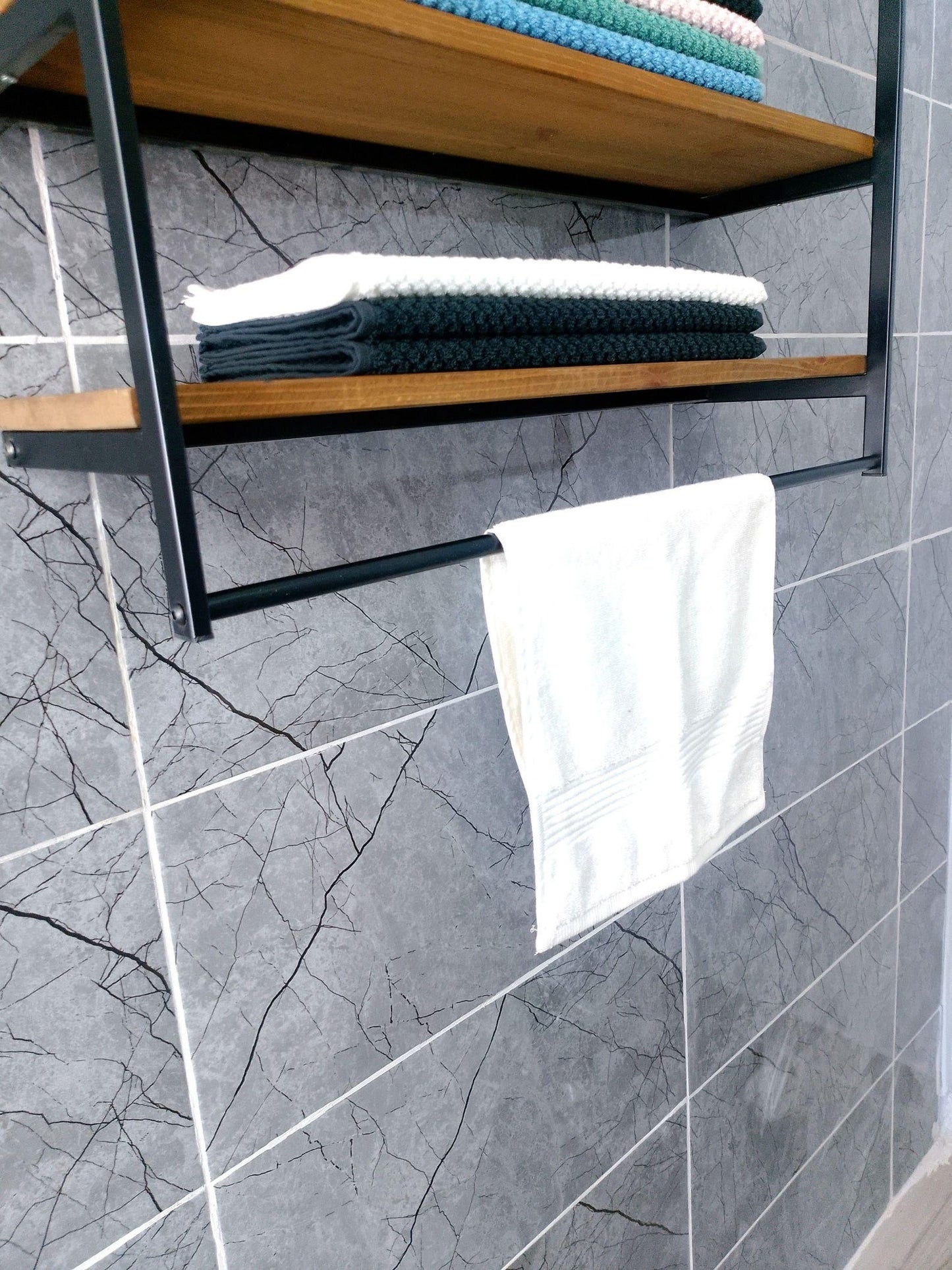Wall Mounted Towel Rack With Drying Bar