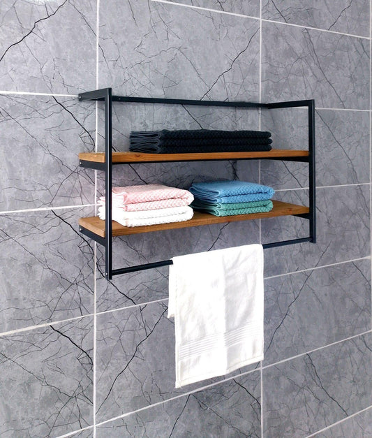 Wall Mounted Towel Rack With Drying Bar