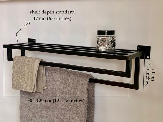 Bathroom Towel Rack, Towel Holder, Wall Mount Metal Towel Storage,