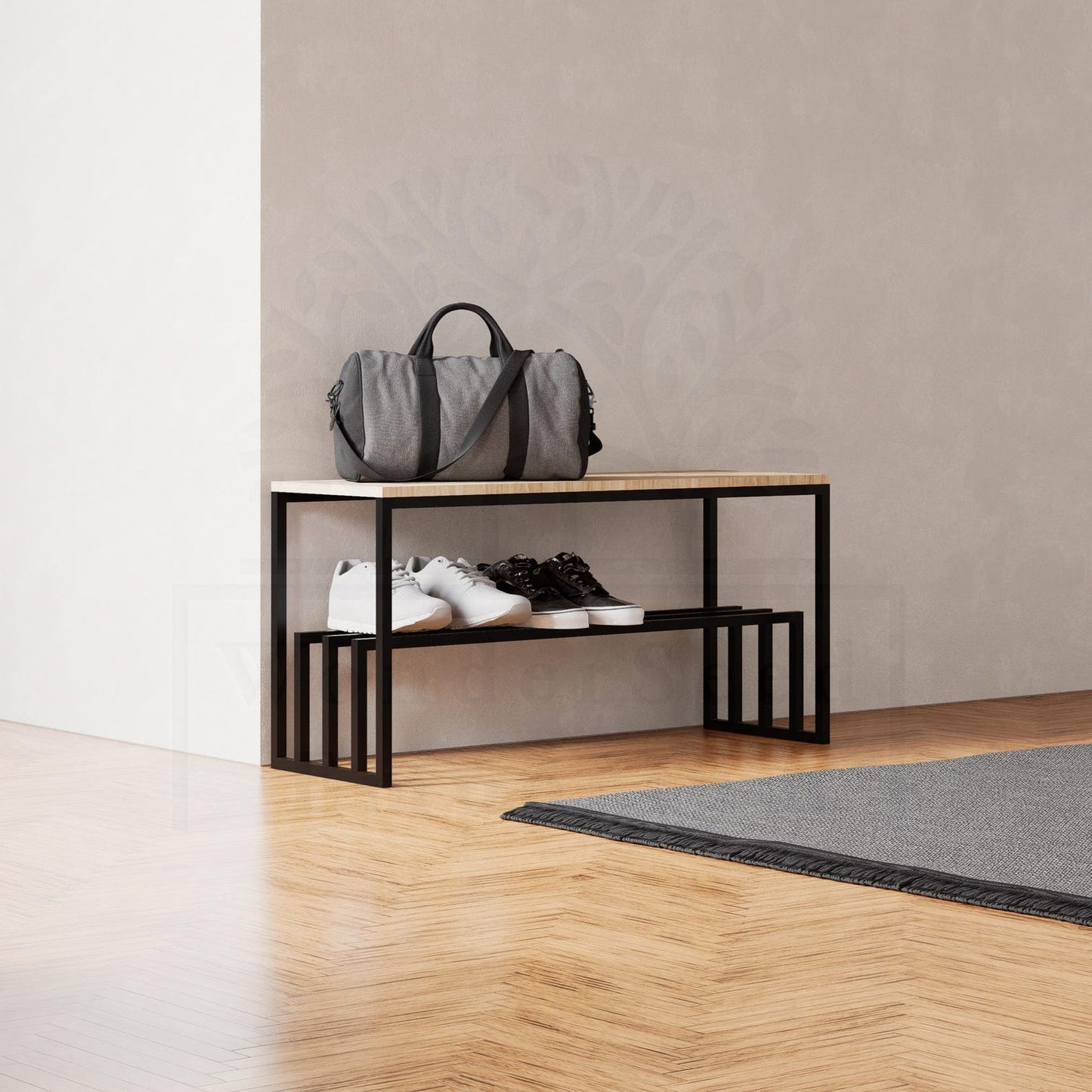 Wooden Surface Shoe Rack, Metal Shoe Rack
