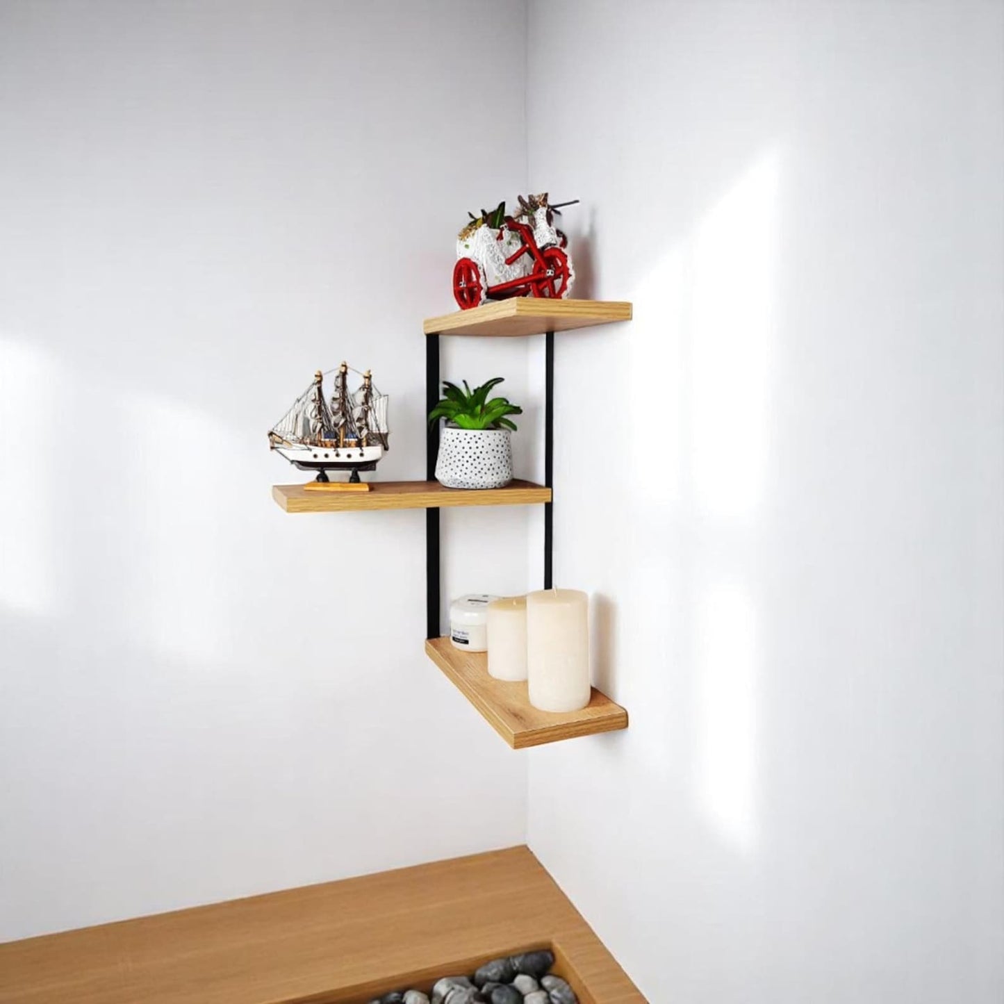 Floating Corner Shelves, Kitchen Wall Decor