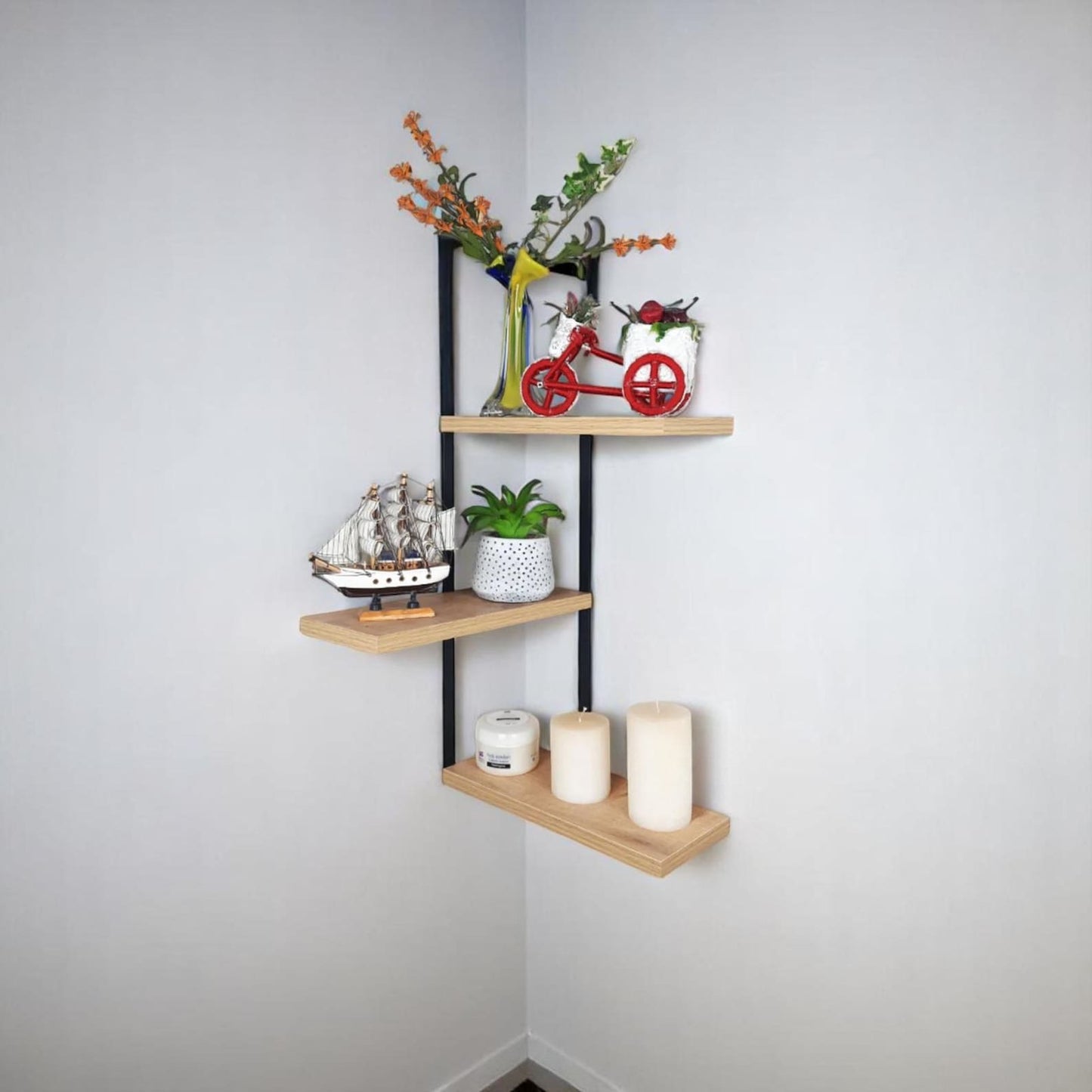 Floating Corner Shelves, Kitchen Wall Decor
