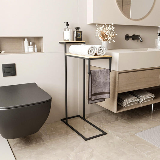 Modern Towel Holder, Industrial Bathroom Organizer