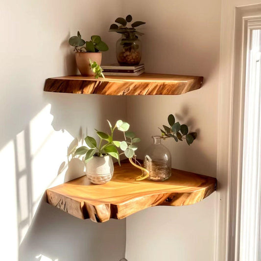 Corner Shelves- Space Saving Wall Storage for Living Room