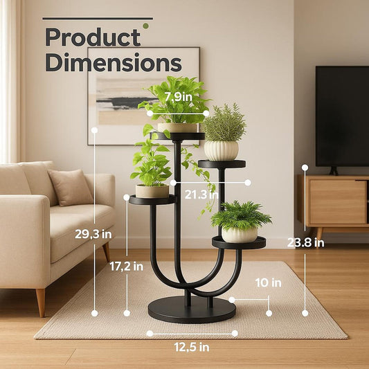 4 Tier Metal Plant Stand for Indoor Outdoor Use