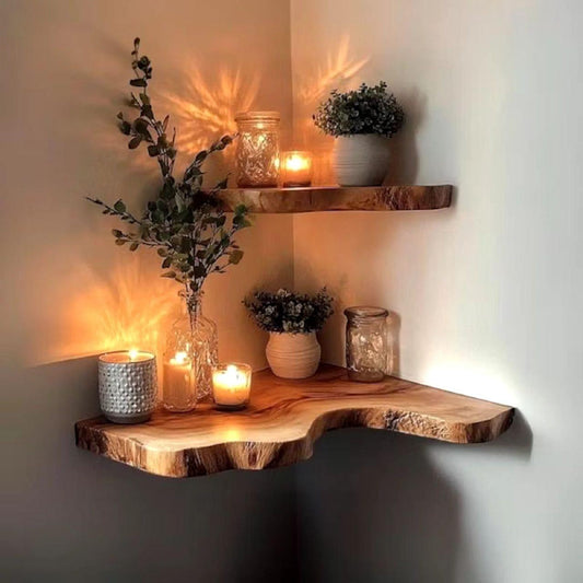 Corner Shelves- Space Saving Wall Storage for Living Room