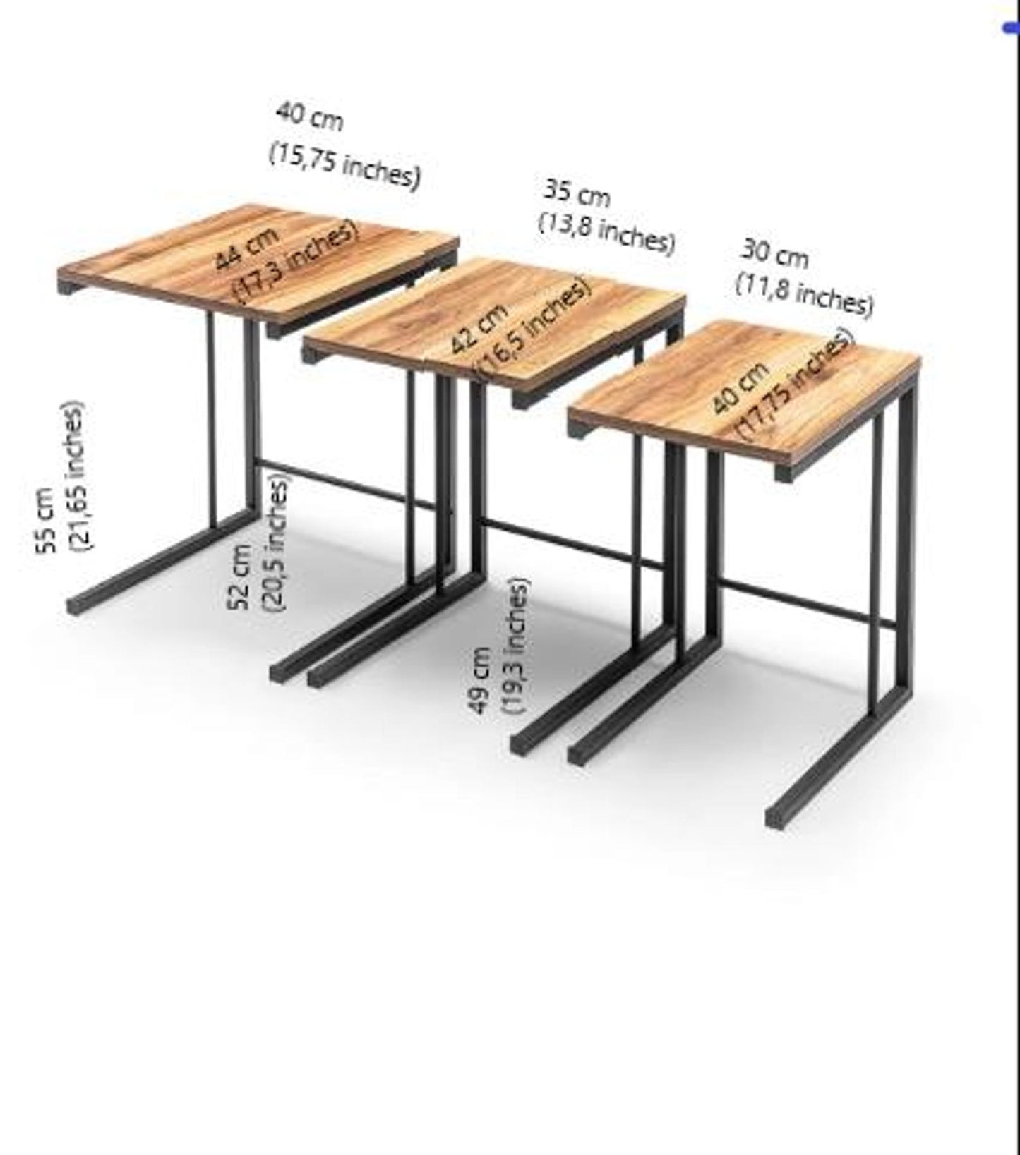 Metal C Industrial Nesting Side Tables