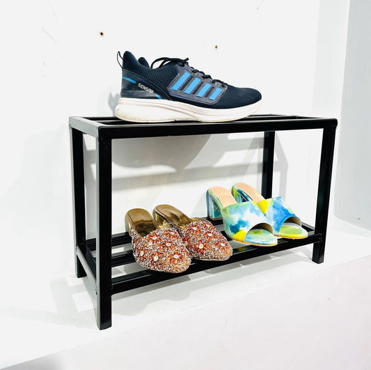 Metal Shoe Rack, 3-Tier Space-Saving Shoe Organizer