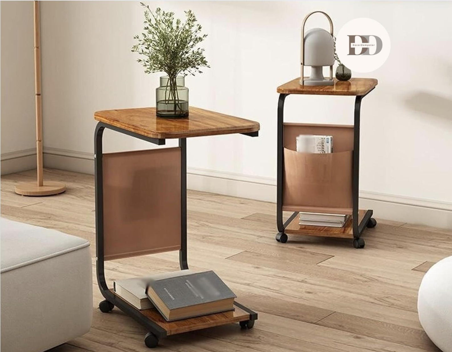 Sofa Side Table with Storage – Compact Wooden End Table for Bedroom & Living Room