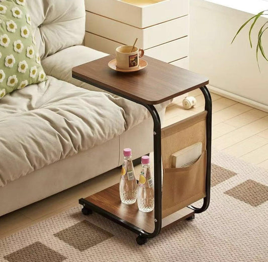 Sofa Side Table with Storage – Compact Wooden End Table for Bedroom & Living Room