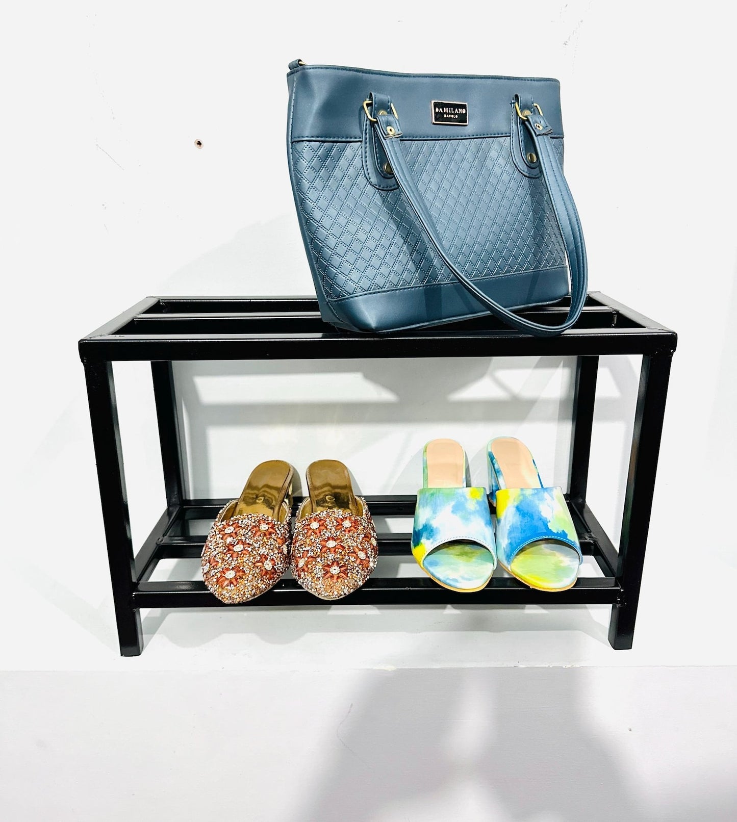 Metal Shoe Rack, 3-Tier Space-Saving Shoe Organizer