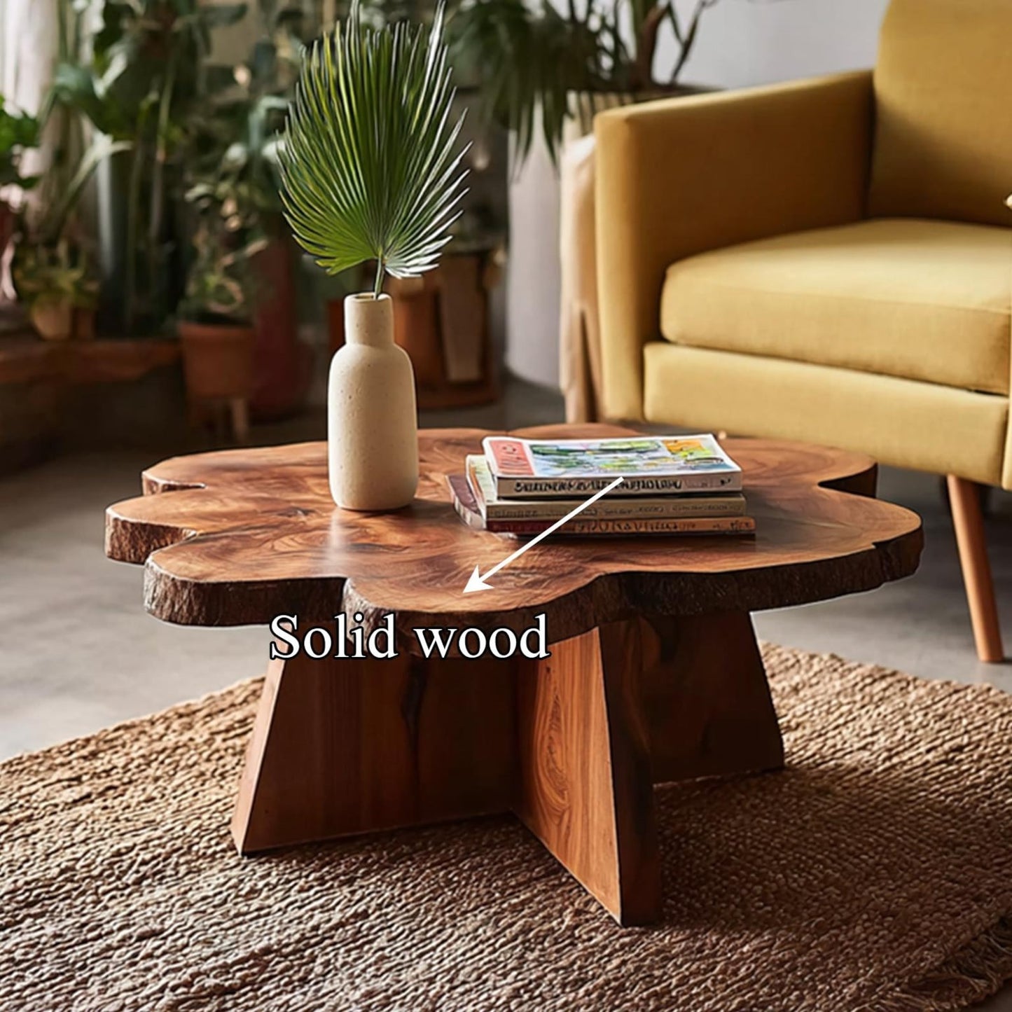 Rustic Natural Wood Round Coffee Table Tree Trunk Coffee Table Live Edge Dining Table