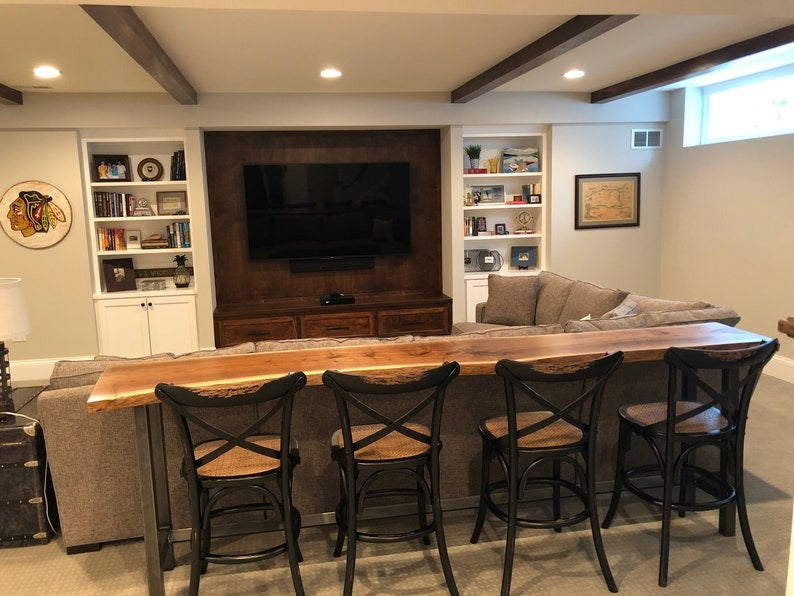 Live Edge Sofa Table β Handcrafted Solid Sheesham Wood Home Bar Table | Rustic Console Table, Minimalist Entryway Furniture, Natural Edge Design