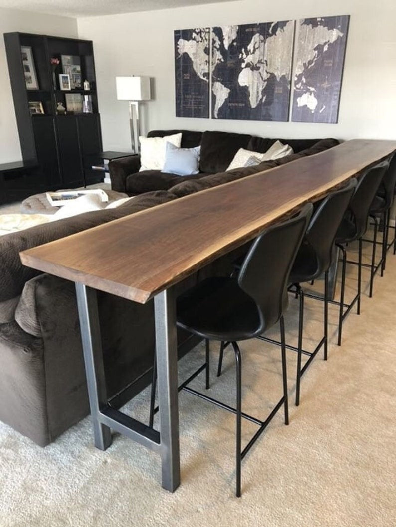 Live Edge Sofa Table β Handcrafted Solid Sheesham Wood Home Bar Table | Rustic Console Table, Minimalist Entryway Furniture, Natural Edge Design