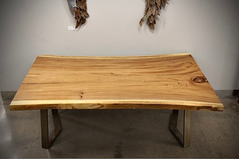 Custom Live Edge Sheesham Dining Table – | Handcrafted Rustic Dine Table for Home, Café & Modern Interiors