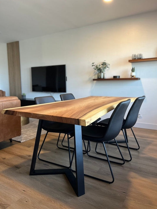 Custom Live Edge Sheesham Dining Table – | Handcrafted Rustic Dine Table for Home, Café & Modern Interiors