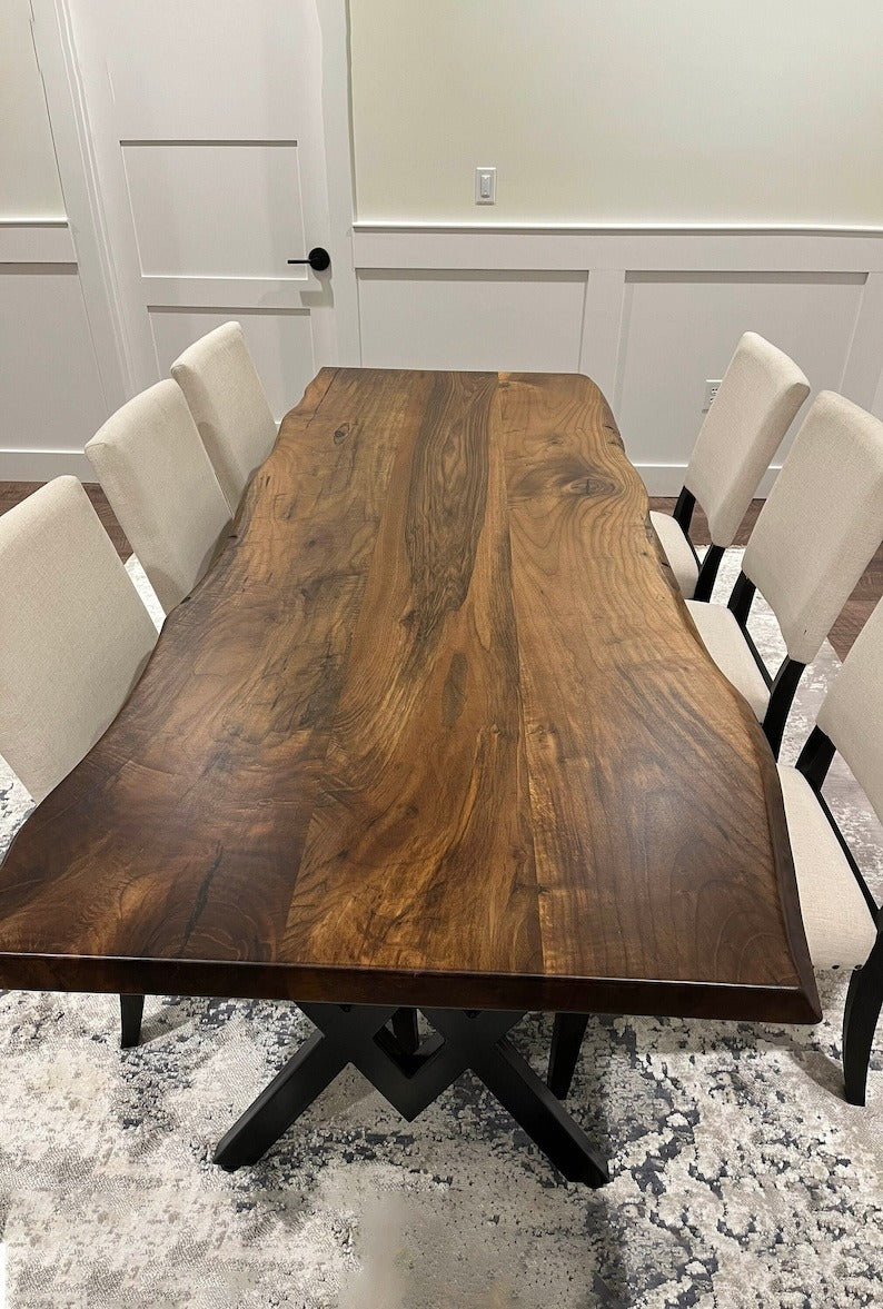 Sheesham Wood Dining Table – High-Quality Rustic Solid Wood Table | Custom Handmade Kitchen & Dining Room Table