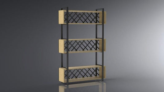 Wood & Metal Modern Bookshelf