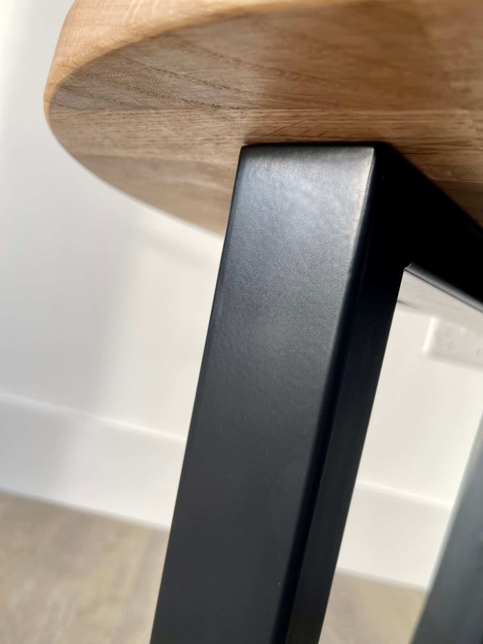 Round Sheesham Metal Side Table