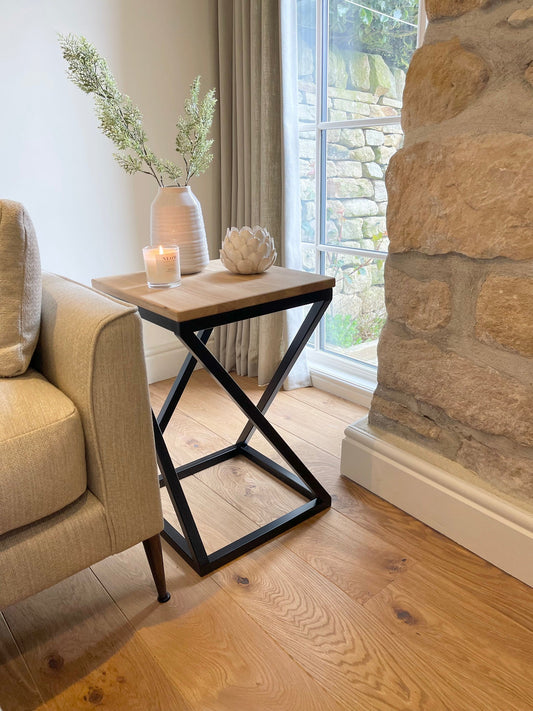 Twisted Sheesham Top Side End Table