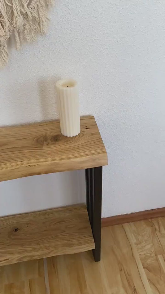 Live Edge Console Table with Shelf