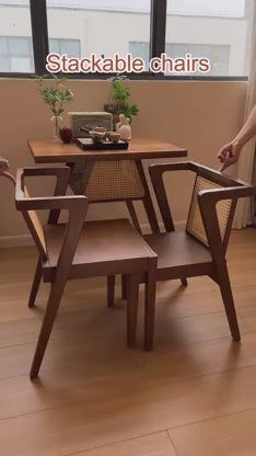 Compact Rattan 2-Seater Dining Set with Space-Saving Table & Chairs