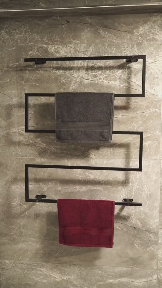 Wall Mounted Towel Rack, Industrial Bathroom Organizer