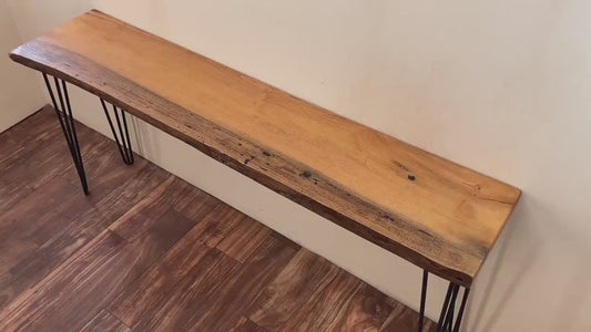 Live Edge Sofa Table – Handmade Natural Wood Console & Rustic Entryway Table