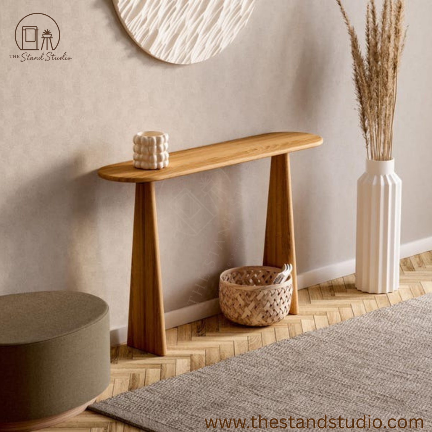 Modern Oak Console Table β Solid Wood Style Furniture
