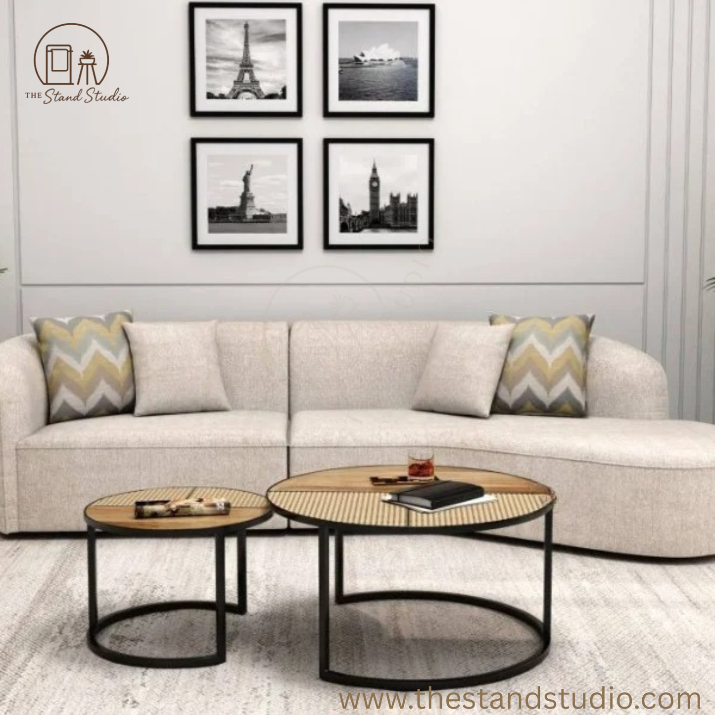 Modern Rattan Nesting Coffee Tables – Set of 2