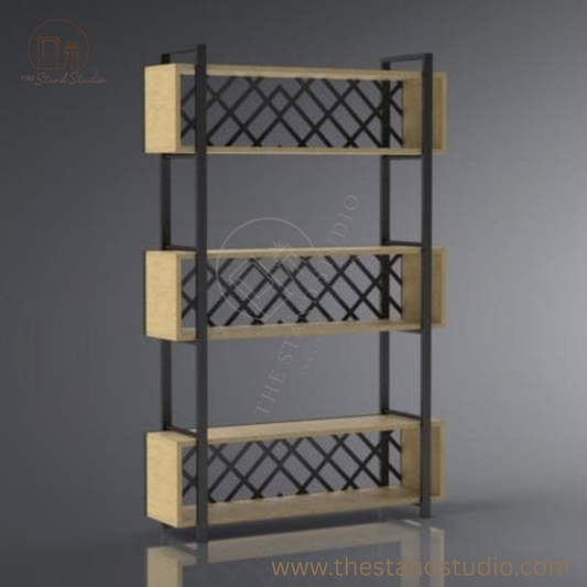 Wood & Metal Modern Bookshelf