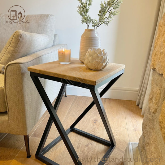 Twisted Sheesham Top Side End Table