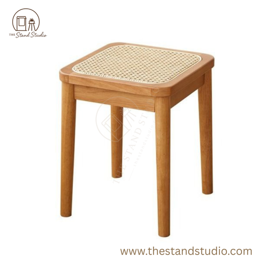 Solid Wood Nordic Style Rattan Chair