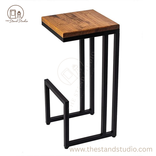 Loft Bar Stool with Solid Wood