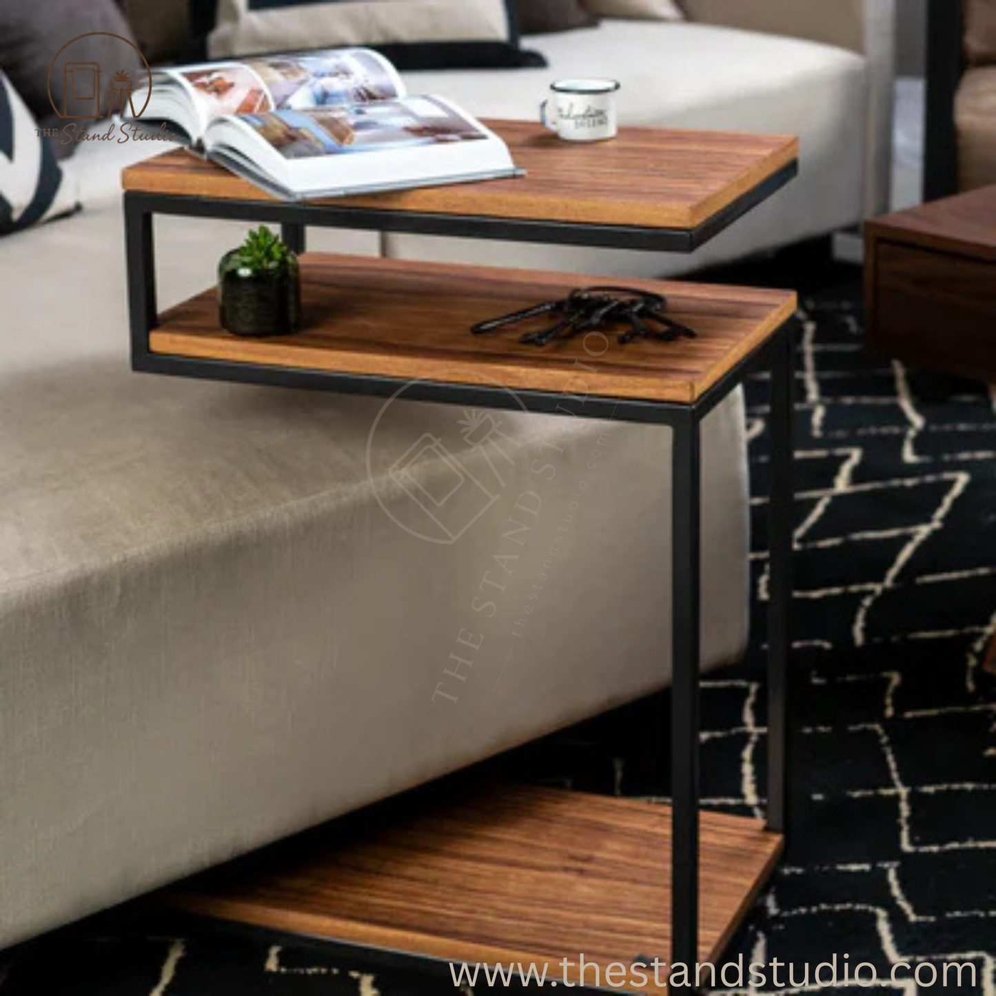 S Shaped Corner Side Table